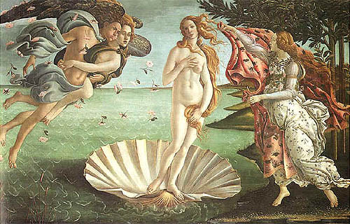 Die Geburt der Venus, Sandro Botticelli, ca. 1485/86 Tempera auf Leinwand, 172,5  278,5 cm